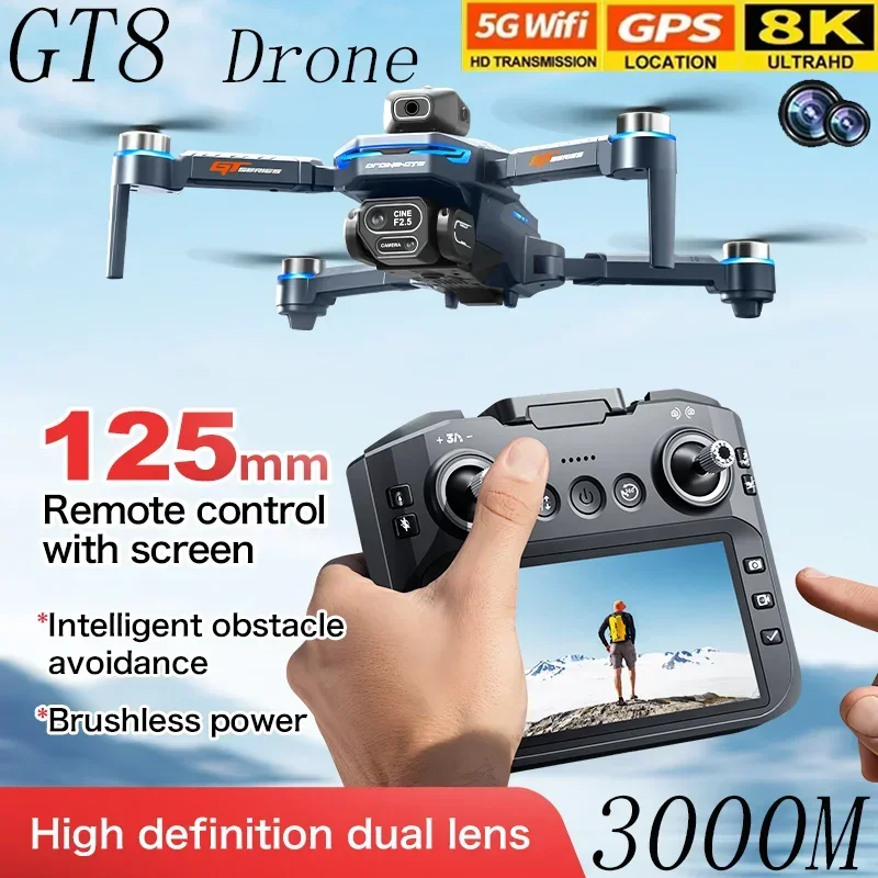 Drone Camera Professional - Drone GT8 dengan Sabuk Penghindar Hambatan,
