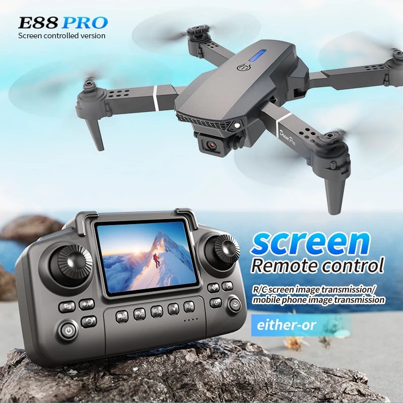 Drone Camera 4K - Drone Profesional E88 PRO dengan Layar