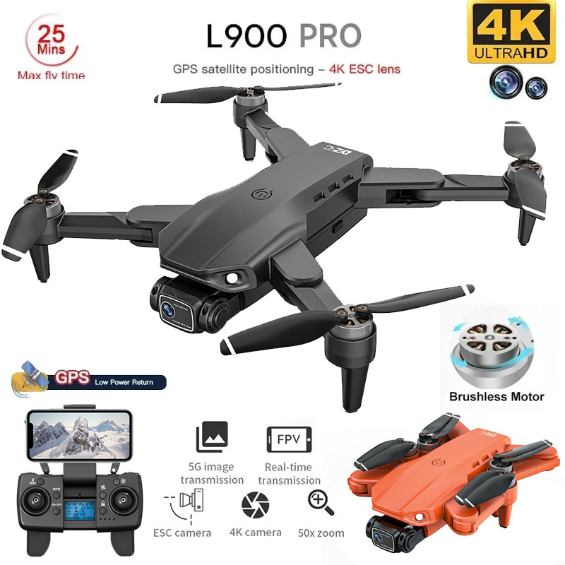 Drone Camera 4K - L900 Pro Drone mainan kamera ganda