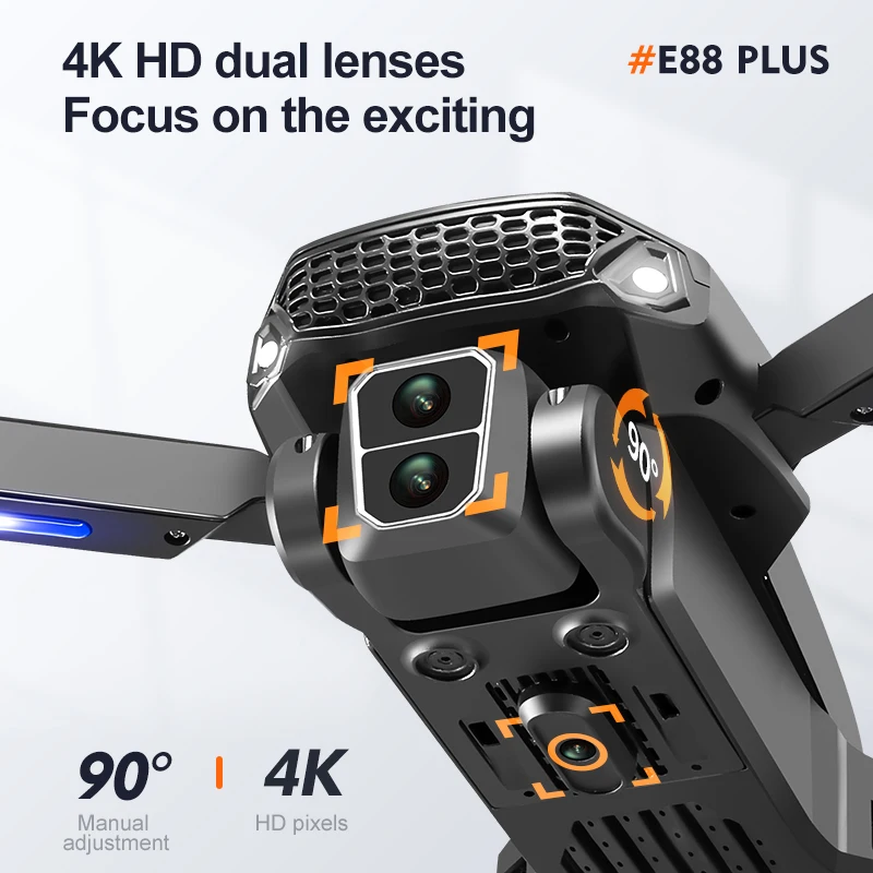Drone Quadcopter E88 Plus baru - Drone Camera 4K ulasan dan harga